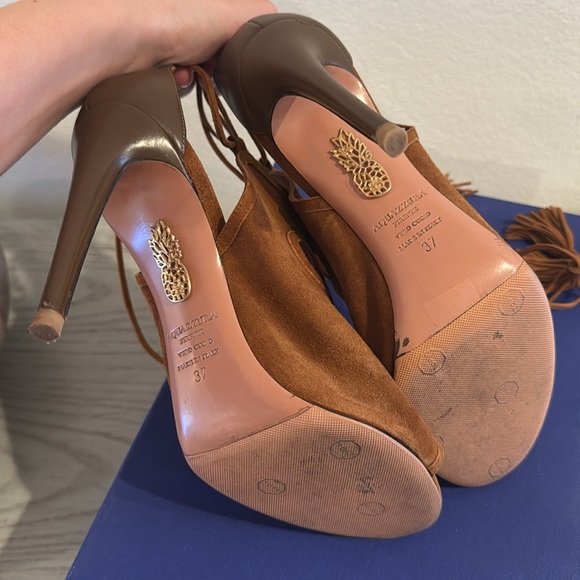 Aquazzura Get Me Everywhere 105; Suede; color: Caffe; Size: 37 - Picture 5 of 9